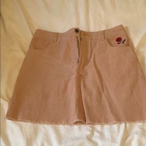 Pink corduroy skirt